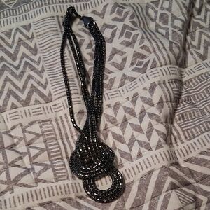 Elegant Black Obsidian Beaded Necklace